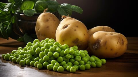 aardappels en erwten